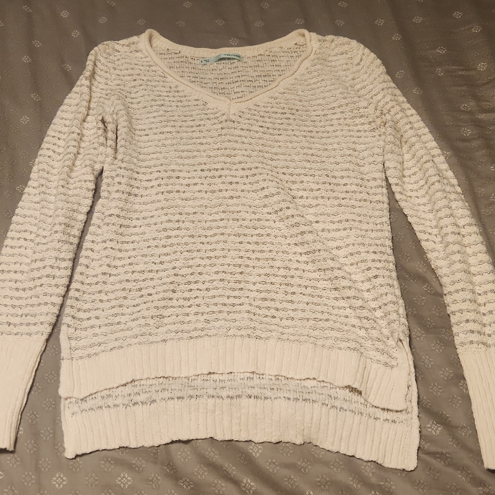 Small Maurices cream and grey sweater